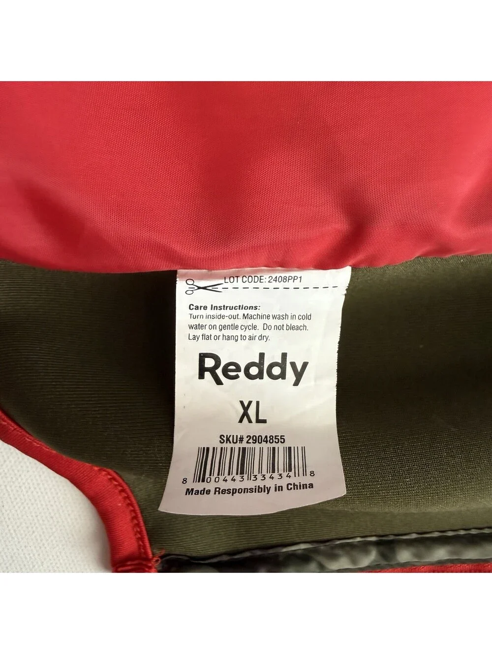 Reddy XL Dog Jacket Camo Puffer Vest Red Green Zip Warm Pet Coat Winter